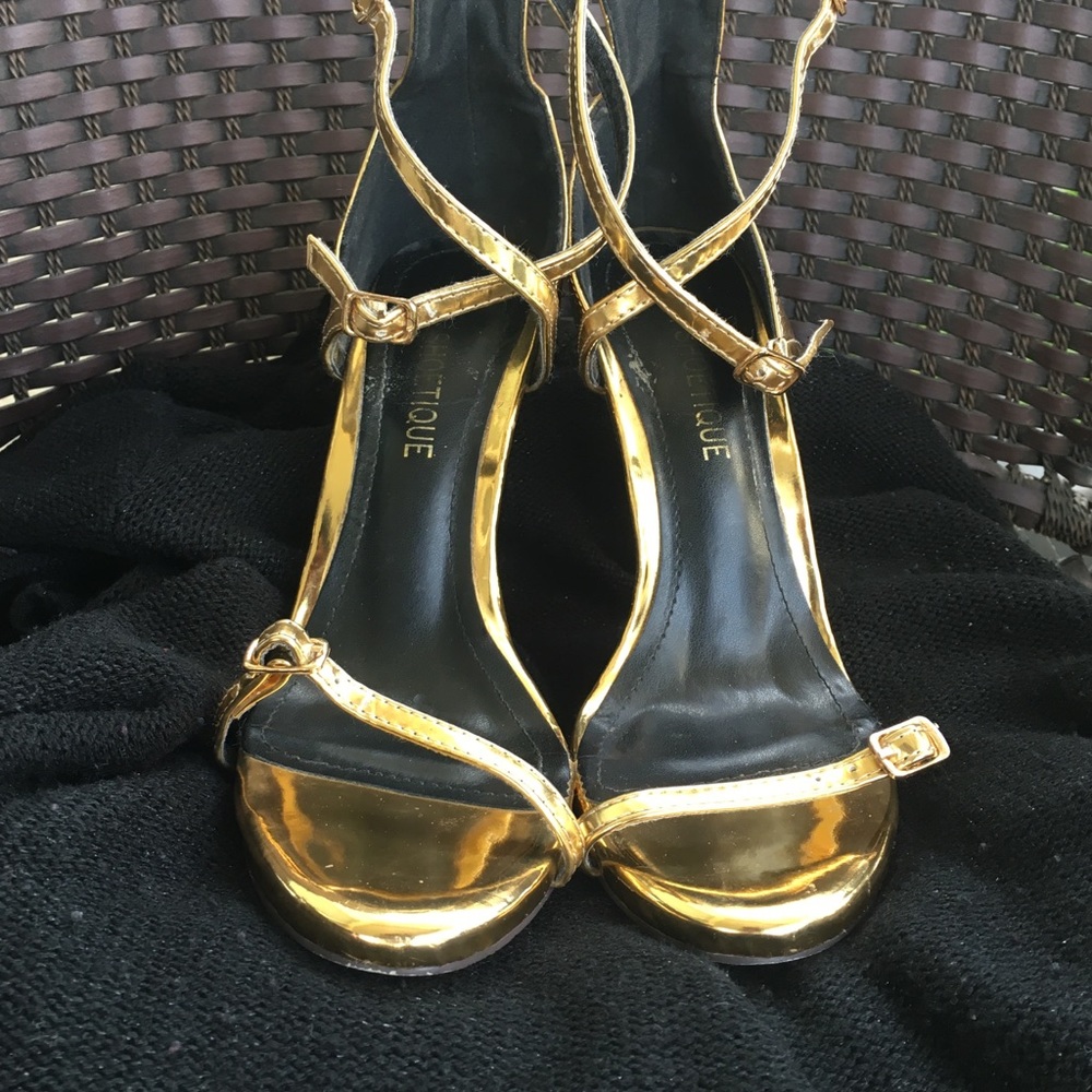 Metallic Gold Heels - Picture 2 of 2